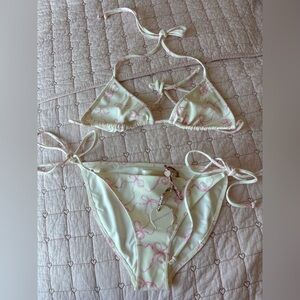 LoveShackFancy White Bikini Pink Bows M